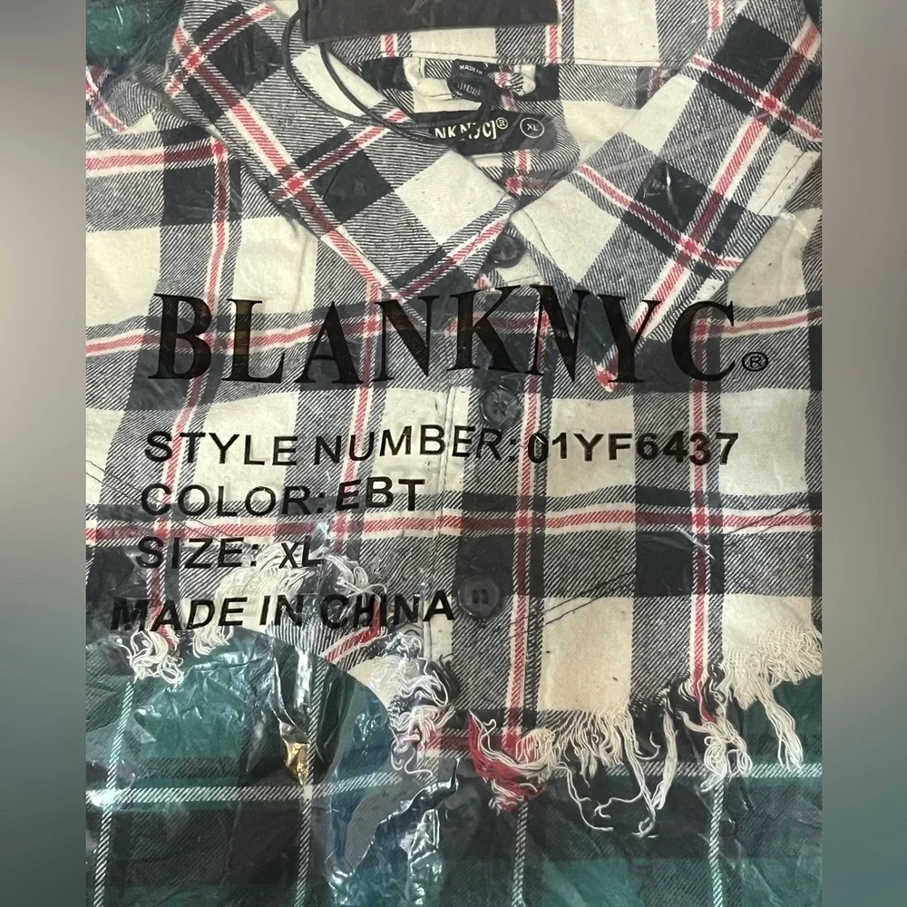 BLANK NYC BLANKNYC XL DOUBLE DARE FLANNEL SHIRT SHACKET WOMEN’S TOP SHIRT #349 - Picture 4 of 9